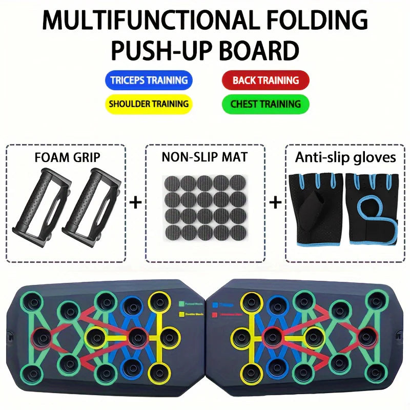 Push-Up Board Set Portable Multifunctional Push-Up Bar Foldable Fitness Equipment for Chest Abdomen Arms/Back Training