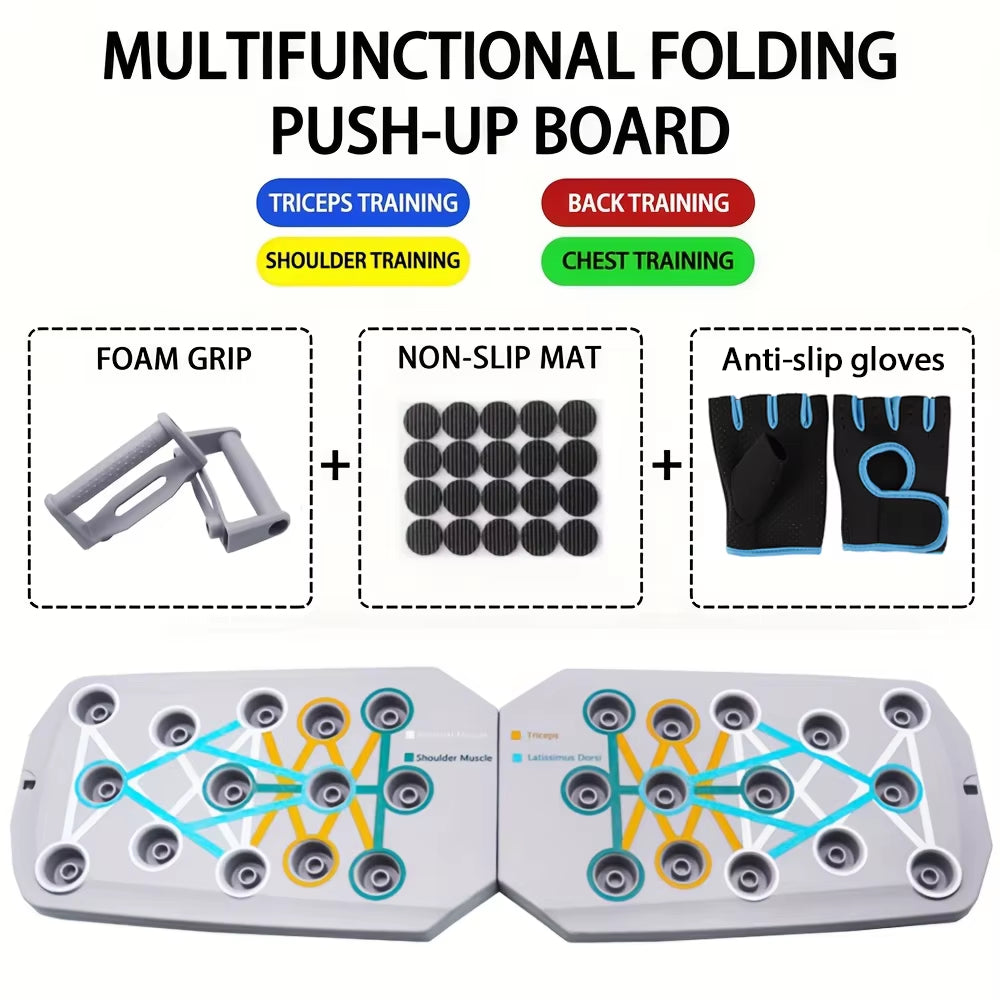 Push-Up Board Set Portable Multifunctional Push-Up Bar Foldable Fitness Equipment for Chest Abdomen Arms/Back Training