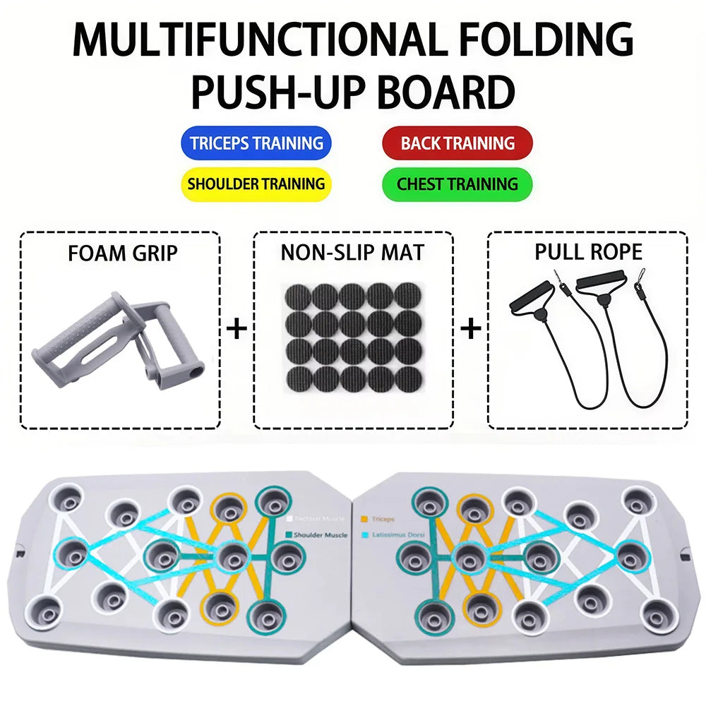 Push-Up Board Set Portable Multifunctional Push-Up Bar Foldable Fitness Equipment for Chest Abdomen Arms/Back Training