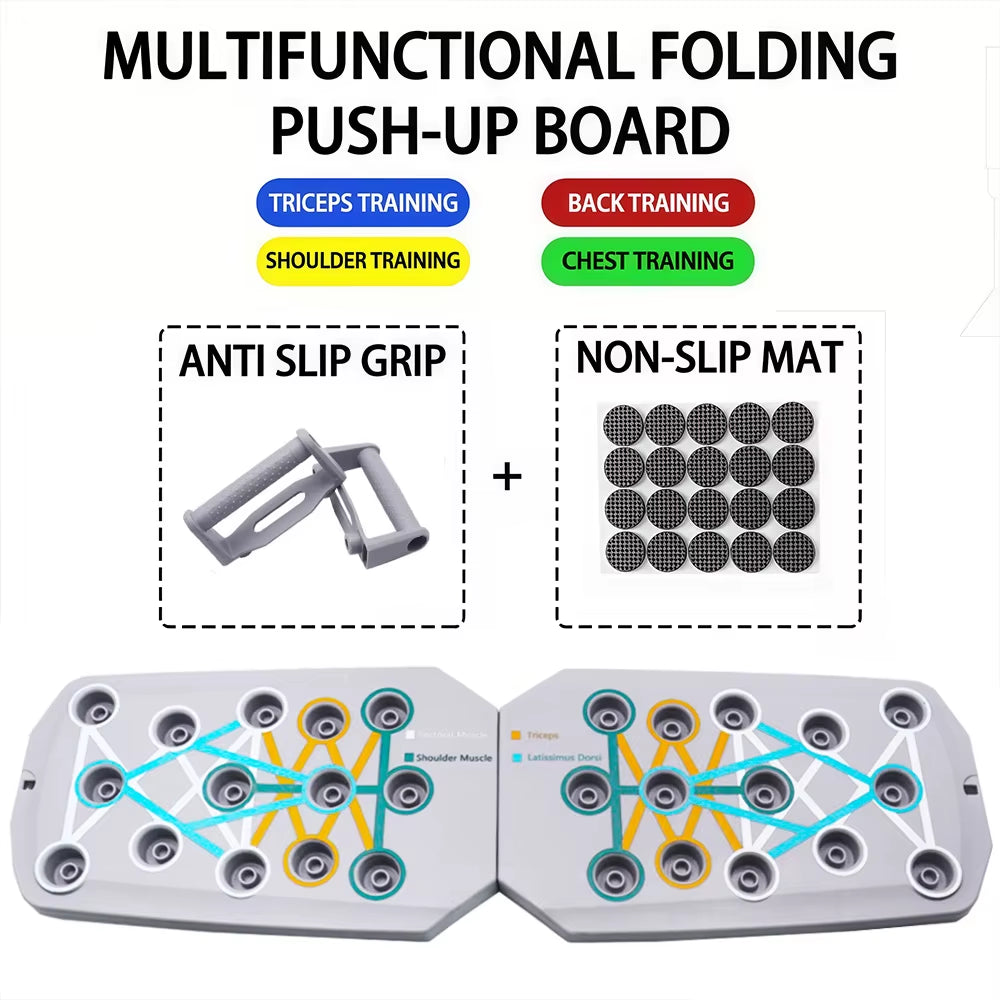 Push-Up Board Set Portable Multifunctional Push-Up Bar Foldable Fitness Equipment for Chest Abdomen Arms/Back Training